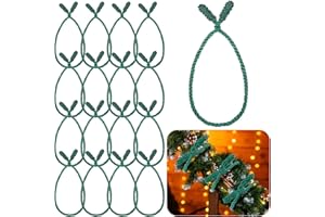Zhengmy 16 Pcs 20 Inches Christmas Garland Ties Christmas Decorative Twist Ties for Banister Reusable and Flexible Twist for Xmas Home Decorations Holiday Craft Wrapping (Green)