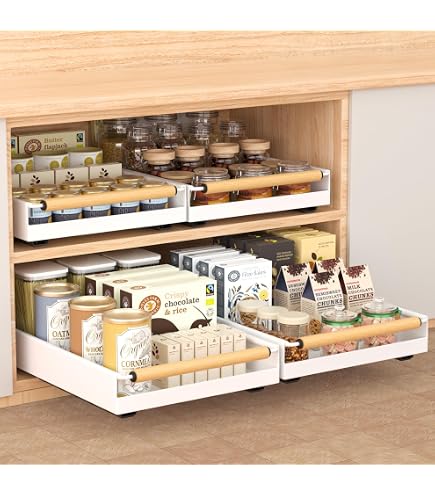 AmzAge Pull-Out Cabinet Organizer Drawer - Adjustable Depth & Width, No-Drill, Black - View #11