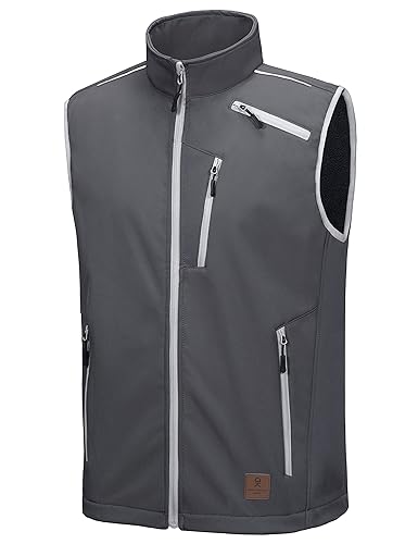 Little Donkey Andy Men's Lightweight Fleece lined Softshell Vest