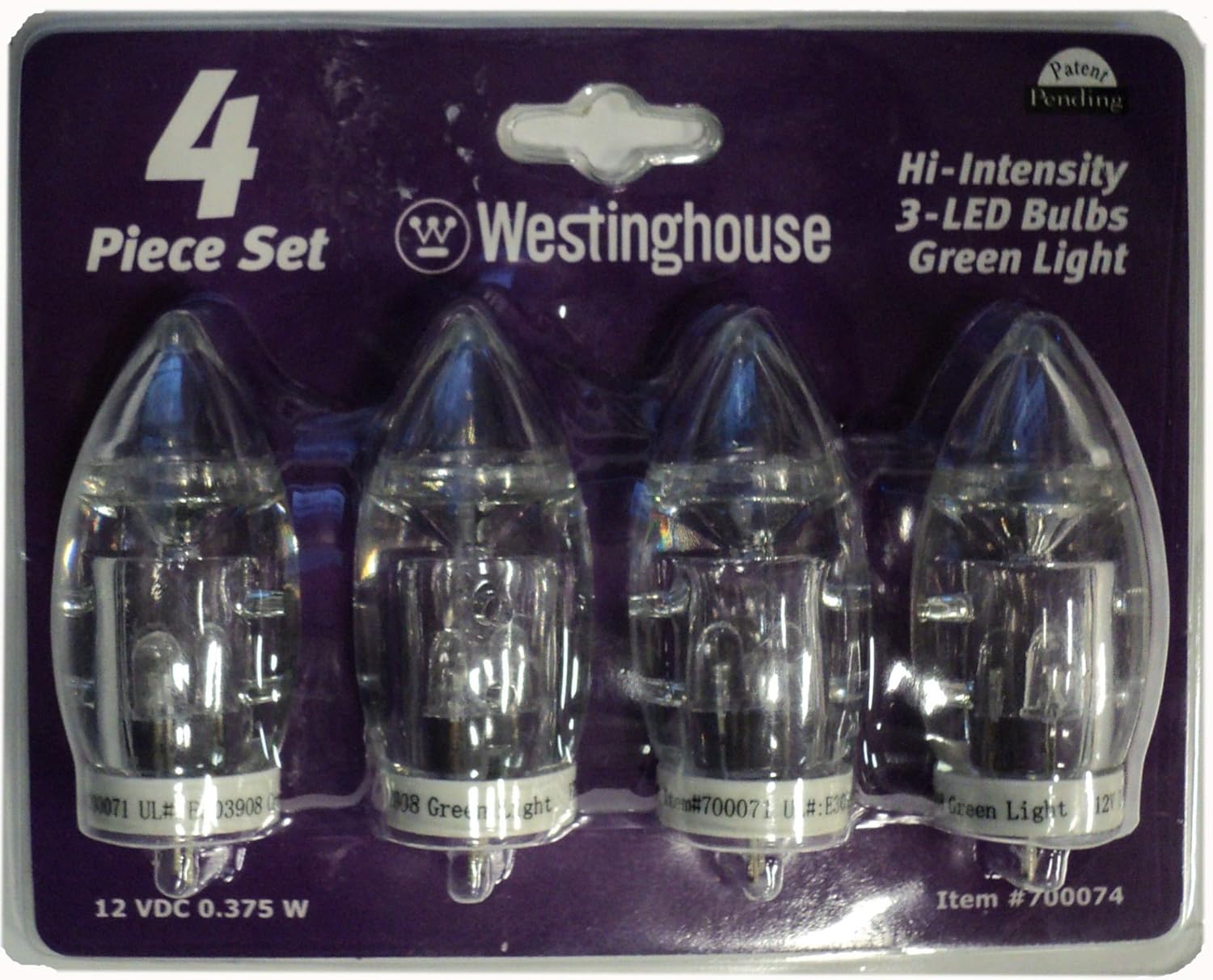Westinghouse 4 HiIntensity 3 LED Bulbs Green Light 12