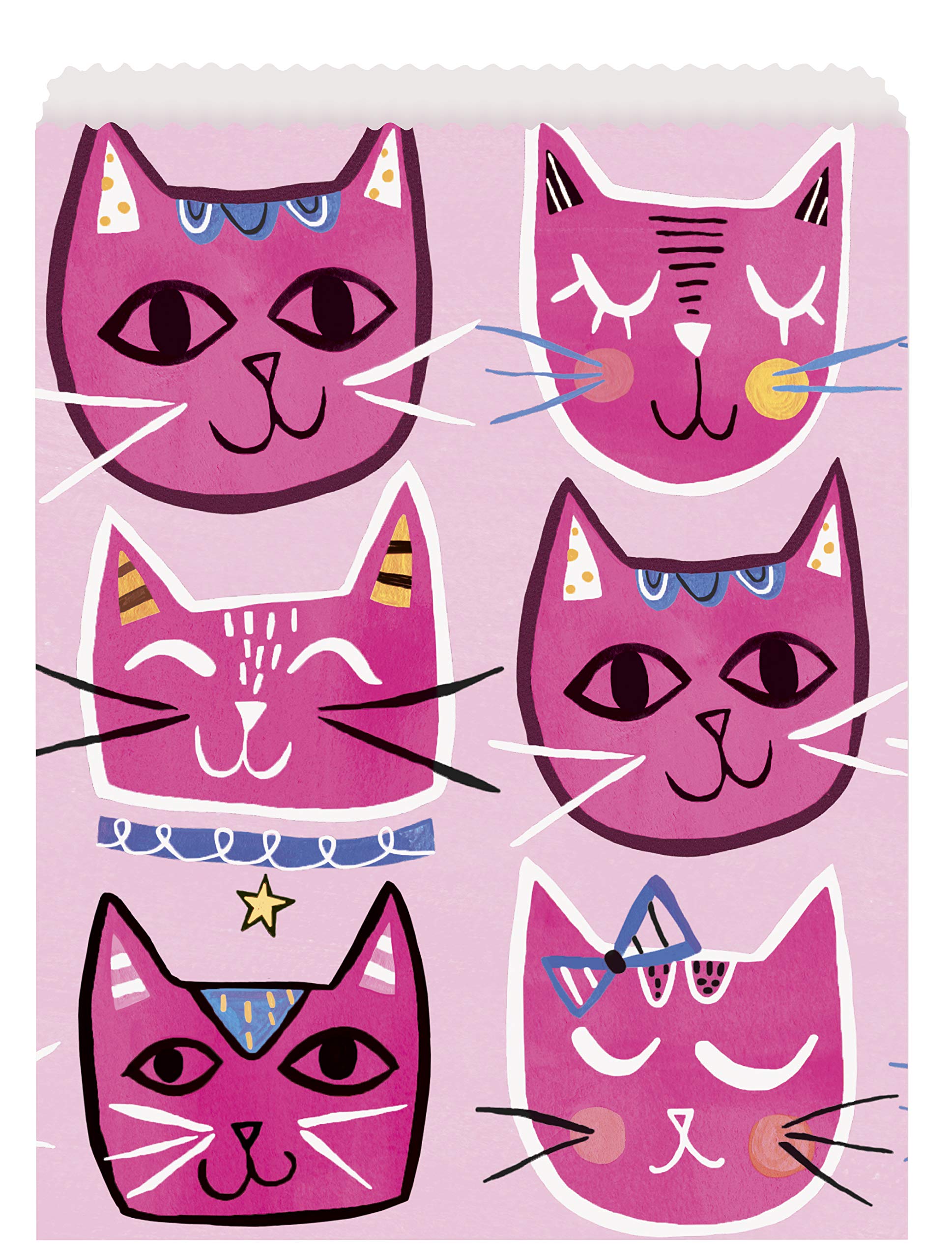 Unique Party 73253 - Paper Pink Cat Party Bags, Pack of 8