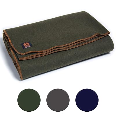 Arcturus Military Wool Blanket - 4.8 lbs, Warm, Heavy, Washable, Large 64" x 88" | Great for Camping, Outdoors, Survival &amp; Emergency Kits