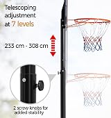 Yaheetech Portable Basketball Hoop Stand 7.6-10ft 44 Inch Backboard view 8