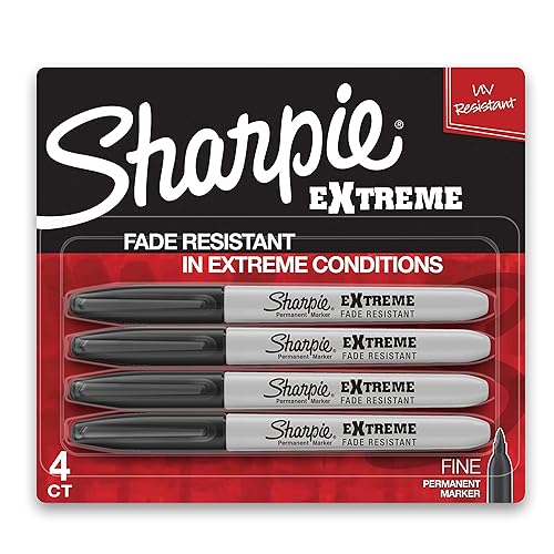 Sharpie Extreme Permanent Markers Fine Point Black 4 Count