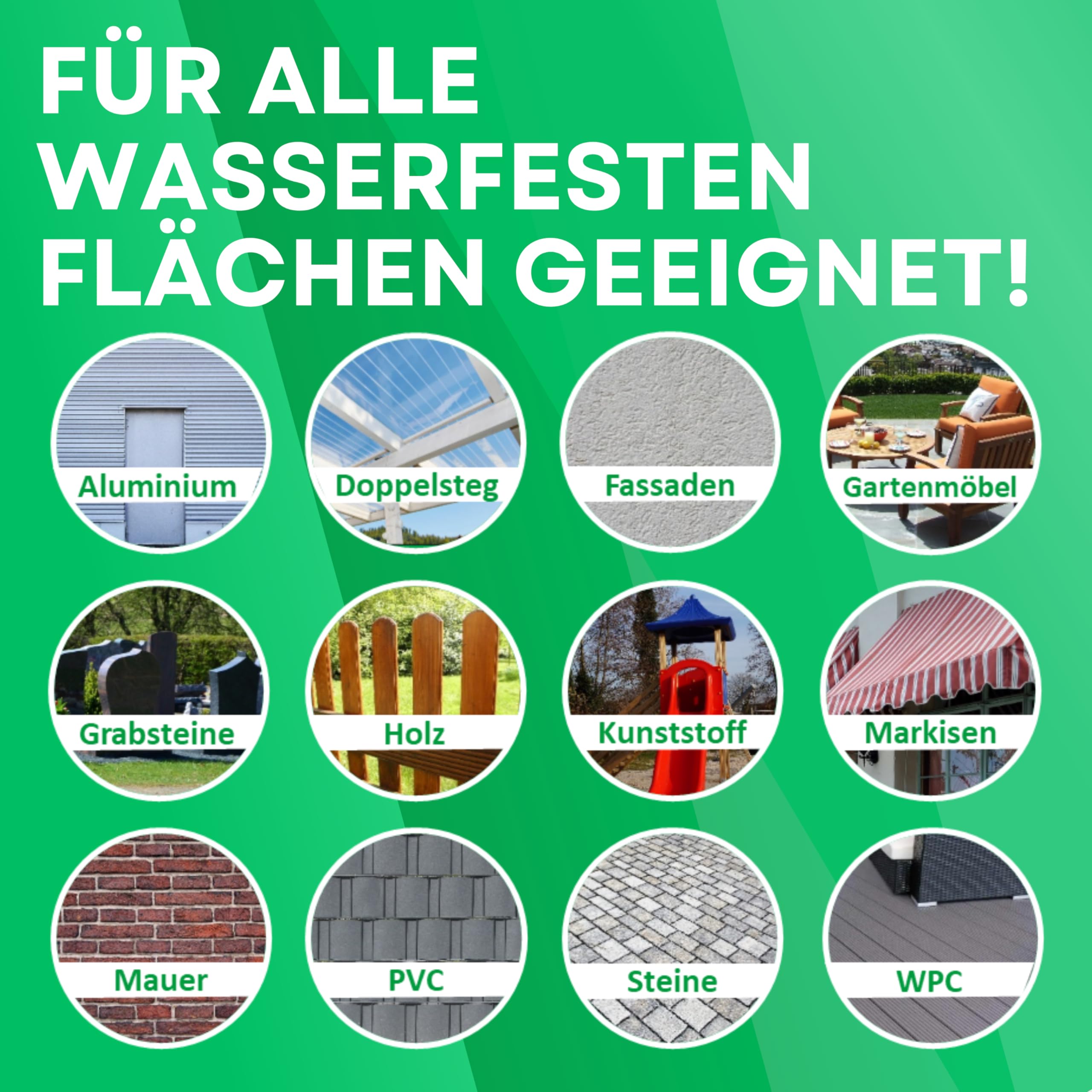 ABACUS® Nell Ultra Grünbelagentferner & Algenentferner Konzentrat, extrem stark! Entfernt Grünbelag & Algen selbsttätig ohne zu Schrubben – für Stein, Fassade, Terrasse, Dach – Nell Ultra 2,5 Liter 4