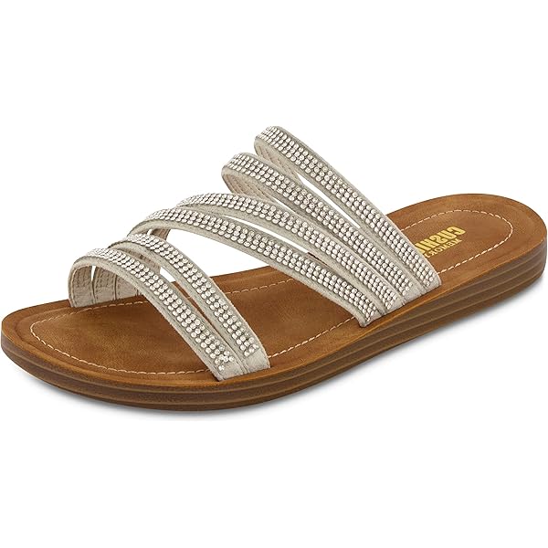 CUSHIONAIRE Sandália Feminina De Strass Athena + Espuma