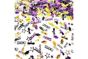 WEIKA Purple and Gold Congrats Grad Confetti 2026 - Pack of 1000, Graduation Decorations Class of 2026 Grad Party Decor, Grad