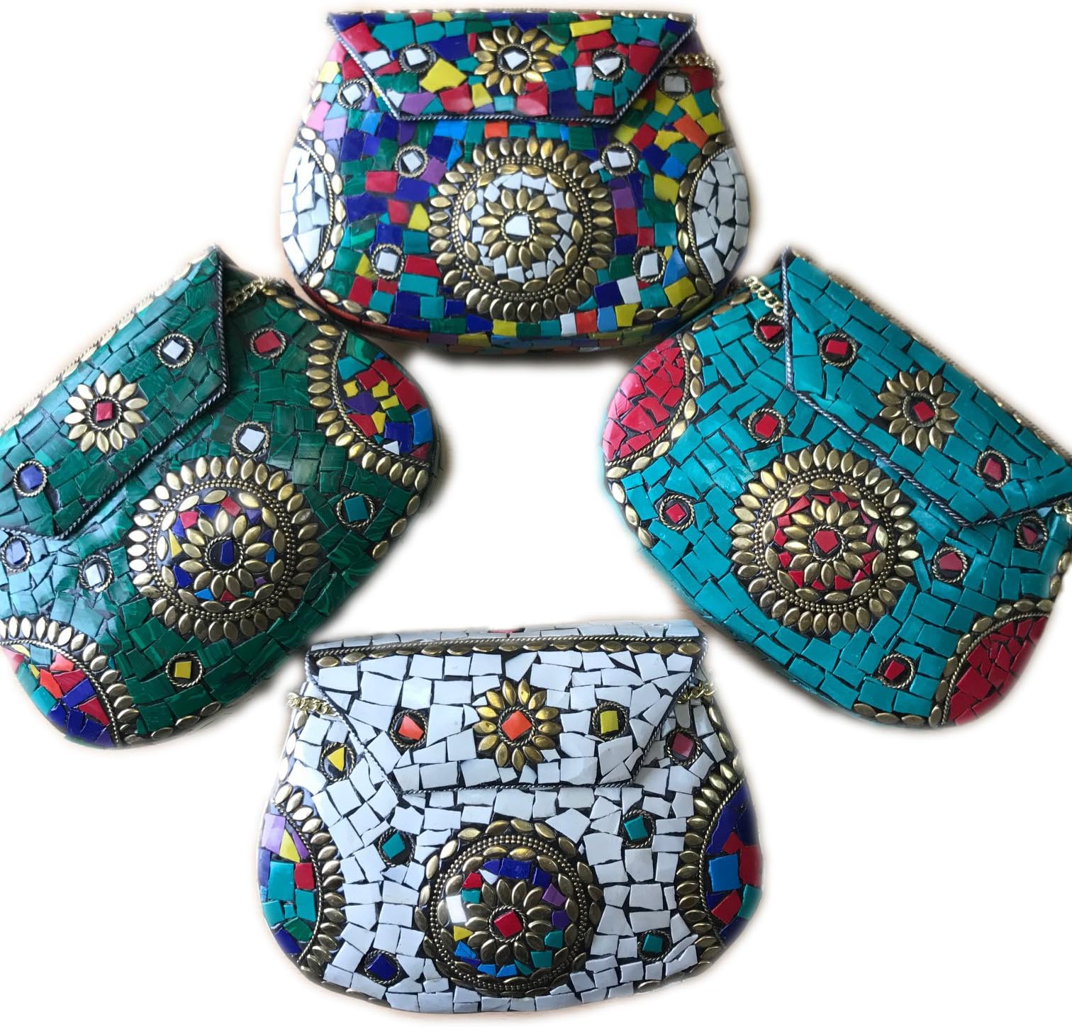 Mosaic Tile Metal Clutch Bag From TheArtfulBag Handmade Saddle Style