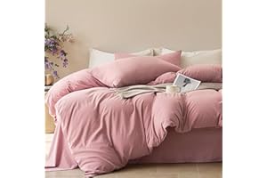JELLYMONI Duvet Cover Full Size - Washed Cotton Comforter Cover with Linen-Like Texture,Breathable & Soft Bedding for Modern 
