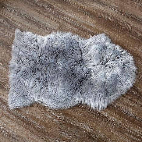 Spitzenqualität Lammfellimitat Teppich, Kunstfell Dekofell Lammfellimitat Teppich Longhair Fell Nachahmung Wolle Bettvorleger