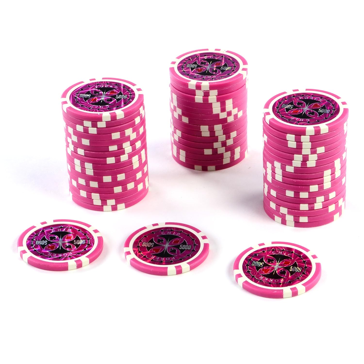 50 PokerChips LaserChips Wert 500012g Metallkern Poker Texas Hold`em