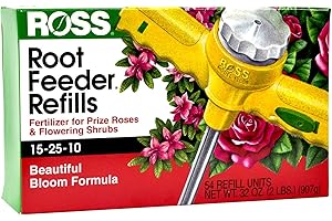 Ross Rose & Flowering Shrubs Fertilizer Refills for Ross Root Feeder, 15-25-10 (Ideal for Watering During Droughts), 54 Refil