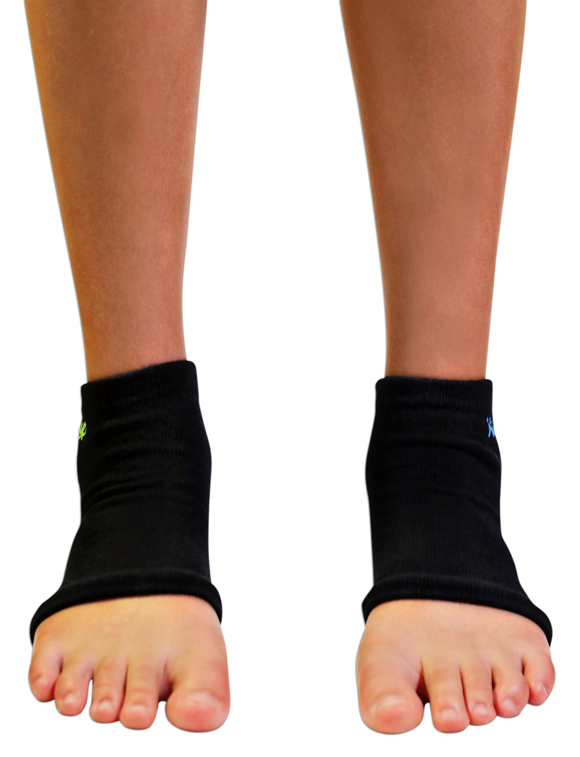 KidSole KidSole RX Gel Sports Sock for Kids with Heel Sensitivity from Severs Disease, Plantar Fasciitis. US Kid's Sizes 2-7 (Black)
