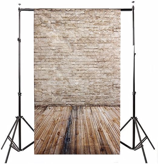 AFUT 1.5×2.1M Brick Wand mit Parkettboden Kulissen Bildhintergrund