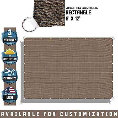 Amazon Com Tang Sunshades Depot 6 X 12 Straight Side Sun Shade
