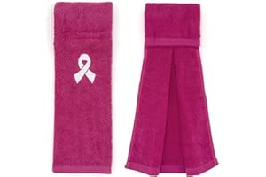 cabanana Closure Cotton Football Towel - Quarterback Towel with Hook and Loop Fastener, Sports Accessories Sweat Towels for Football, Yoga, Golf, Gym (Rose)