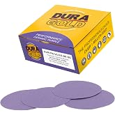 Dura-Gold Premium 80 Grit 6" Purple Film Ceramic Sanding Discs, Box of 50 | Hook &amp; Loop Backing Sandpaper for DA &amp; Random Orbital Sanders - Fast Sharp-Cut Abrasive, Sand Auto Paint, Wood, Woodworking