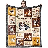 IWADNYI Cavalier Gifts for Women, Cavalier King Charles Spaniel Blankets 60" X 50", Cavalier King Charles Spaniels Decorations, Gifts for Cavaliers Owners Lovers Women