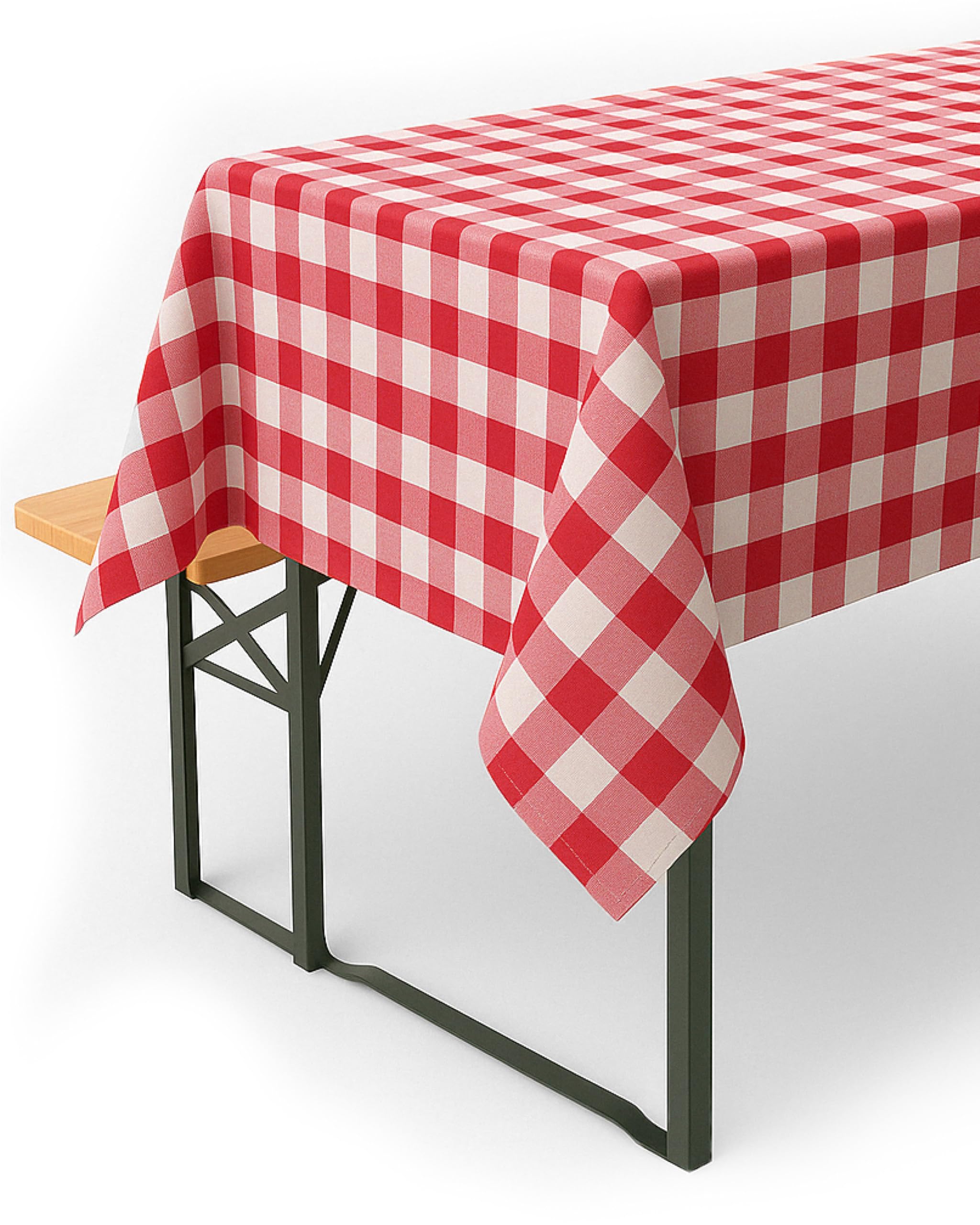texpot Country House Tablecloth 100 x 140 cm Red / White Checked 100% Cotton in 20 mm Checked Farmer's Check