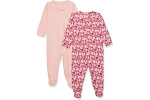 Amazon Essentials Unisex Babies' Organic Cotton Footed Sleep and Play (Previously Amazon Aware), Pack of 2