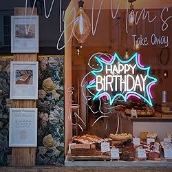 LIUOZHTEA Happy Birthday Neon Sign Dimmable