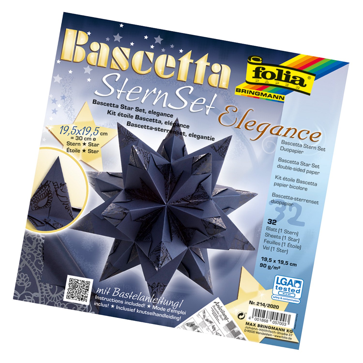 folia 836/3030 Bascetta Star Handicraft set, blue, Card, blue, 19,5 x 19,5 cm — image 1