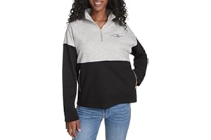 Tommy Hilfiger Womens 1/4 Zip Mockneck Colorblock Fleece SweatshirtSweatshirt