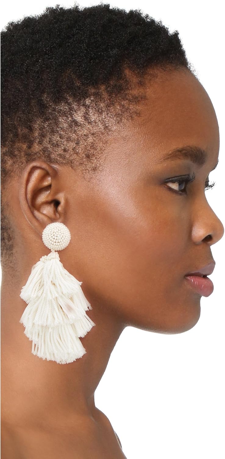 Amazon Co Jp Sachin Babi Cha Chaフリンジクリップonイヤリング Jewelry