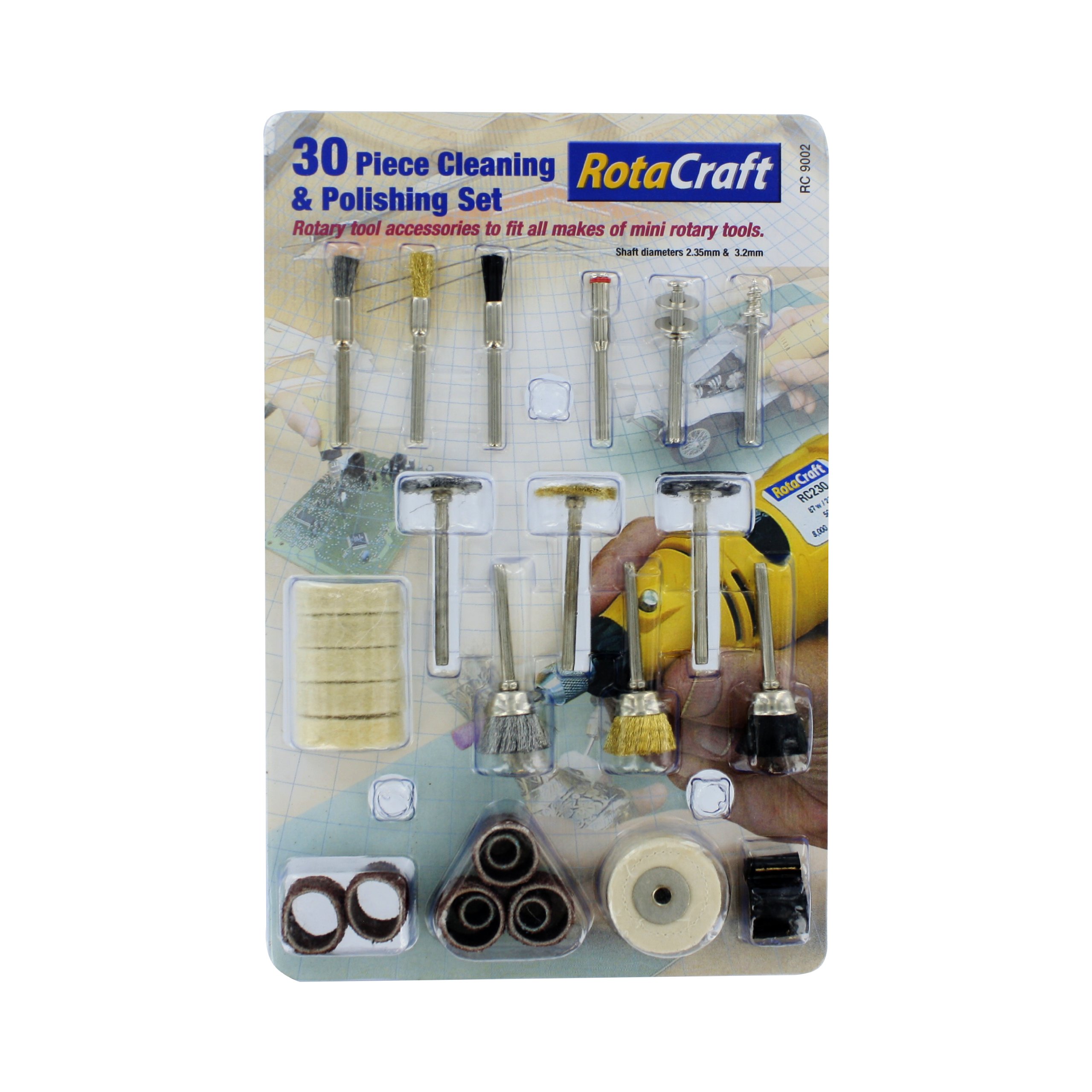 Rotacraft 30 Piece Cleaning & Polishing set,Grey