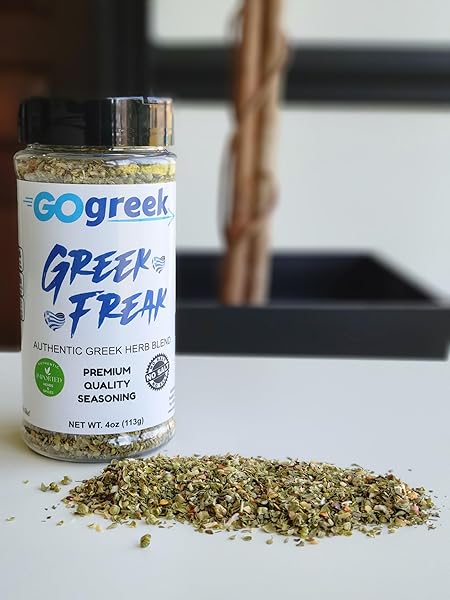 GOGREEK – GREEK FREAK HERB BLEND – PREMIUM QUALITY SEASONING – USE ON: PORK, CHICKEN, BEEF, VEGETABLES, FISH, LAMB, SALADS, PIZZA – NO SALT – 4OZ