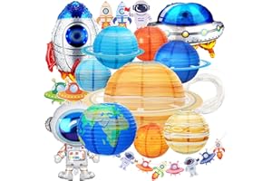 Planet Paper Lanterns, Planet Lanterns, 25 Pcs Paper Lanterns Party Decorations, Space Paper Lanterns for Kids Space Theme Pa