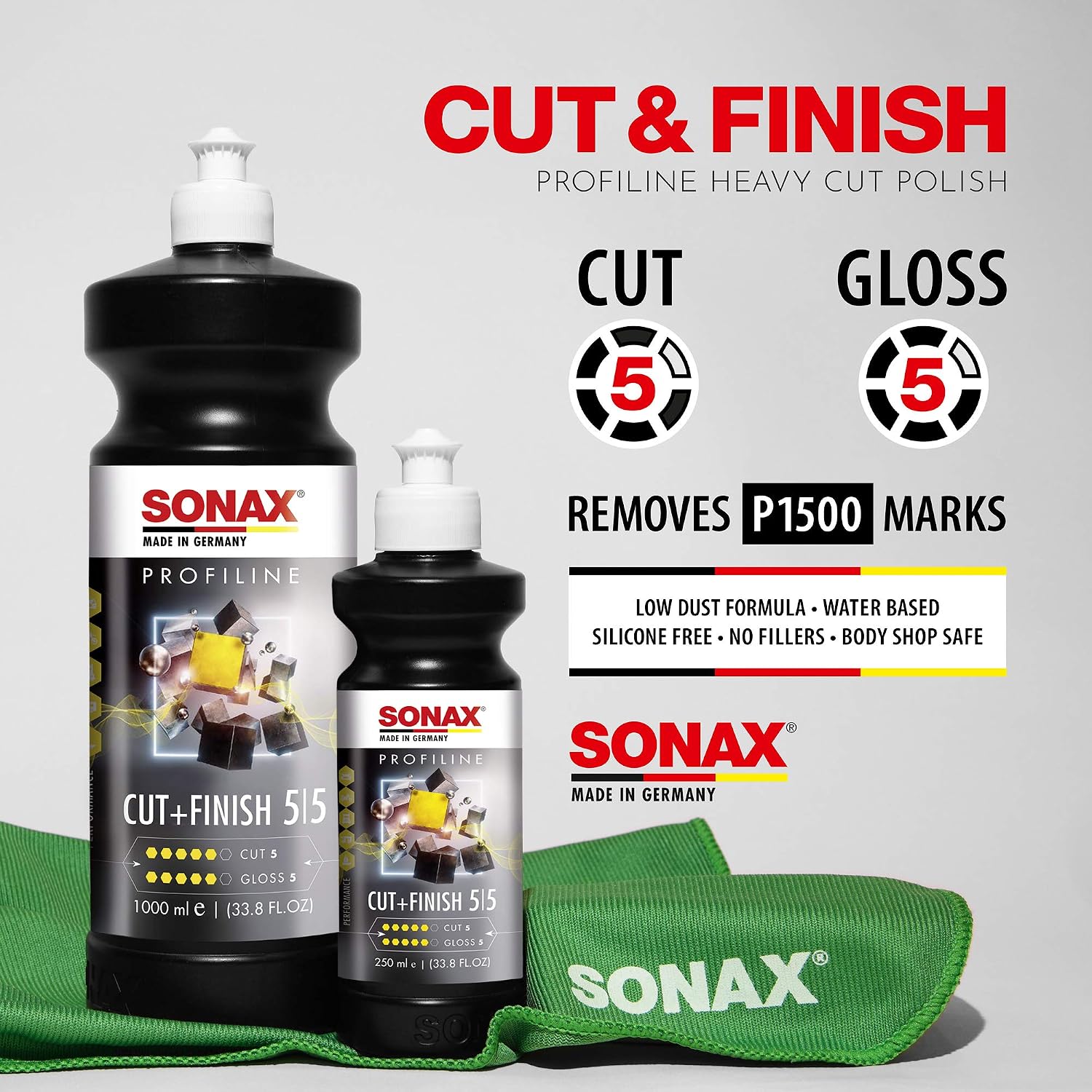 SONAX PROFILINE Cut+finish (250 ml) - One-step Polish Including Gloss Finish for Medium Scratch Profiles, Black, 250 ml (Pack of 1) - Image 3
