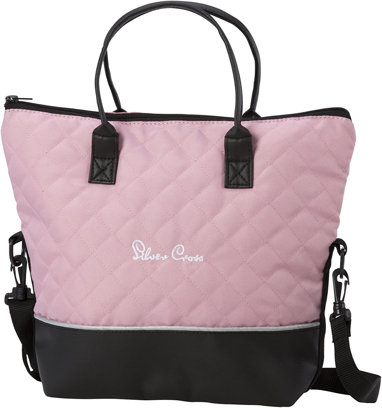 vintage pink silver cross changing bag