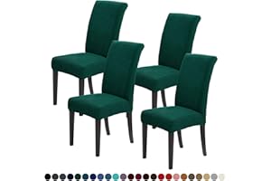 Joccun Christmas Chair Covers for Dining Room Set of 4,Dining Chair Slipcovers Stretch Dining Room Chair Covers Seat Protector,Washable Parsons Chair Cover for Home,Hotel,Banquet(Hunter,4 Pack)