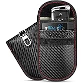TICONN 2PK Faraday Bag for Key Fob, 3.5''X5.0'' Faraday Cage Protector, Car RFID Signal Blocking, Anti-Theft Pouch Anti-Hacking Case Blocker (Carbon Fiber)