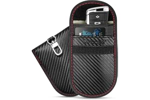 TICONN 2PK Faraday Bag for Key Fob, 3.5''X5.0'' Faraday Cage Protector, Car RFID Signal Blocking, Anti-Theft Pouch Anti-Hacking Case Blocker (Carbon Fiber)