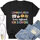 Teacher Shirts for Women Autism Speech Therapy T-Shirt Special Education Mental Health Teacher T-Shirt SLP Graphic Tee Top