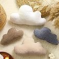 Huwena 4 Pcs Soft Sherpa Cloud Pillow Cloud Shaped Throw Pillow Cute Nursery Cushion Wool Stuffed Plush Decor Waist Rest Cushion for Bedroom Office Car Chair Home Sofa Decoration