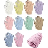 Shihanee 10 Pairs Bulk Winter Gloves for Women Touch Screen Warm Fleece Elastic Knit Cuff Texting Gloves for Cold Weather