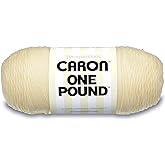 Caron One Pound Solids Yarn, 16oz, Gauge 4 Medium, 100% Acrylic - One Pound Cream - For Crochet, Knitting &amp; Crafting ( 1 Piece )