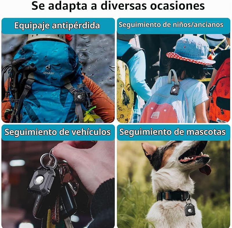Impermeable Llavero para AirTag, Tapa Completa del Tornillo 1 Pieza Llaveros AirTag Funda Protectora, Airtags Llavero Portátil Impermeable para Apple AirTag 2021 TPU del Collar de Perro - Gato