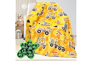 UOFON Construction Toys Gifts for Kids Boys - Truck Blanket Glow in The Dark Construction Tractor Blanket - Excavator Toys for Kids Birthday Gifts 50x60 Inches
