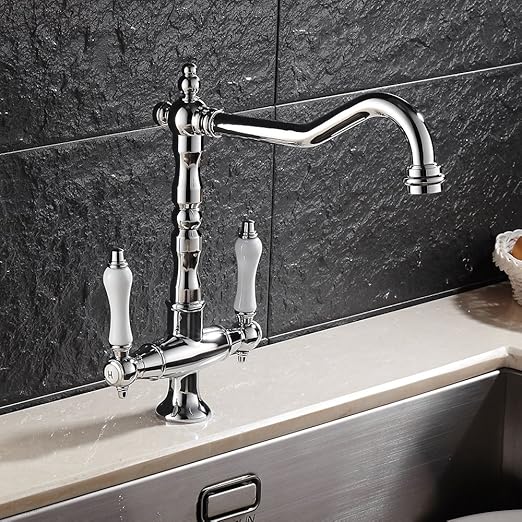 Hotbestus Antique Victorian Style Kitchen Faucet Traditional Style
