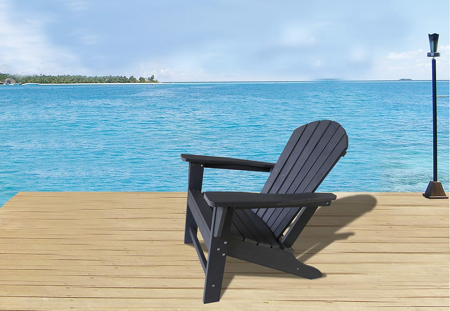 SERWALL Adirondack Chair | Adult-Size, Weather Resistant for Patio Deck Garden, Backyard & Lawn Furniture | Easy Maintenance & Classic Adirondack Chair Design (Grey) : Garden & Outdoor