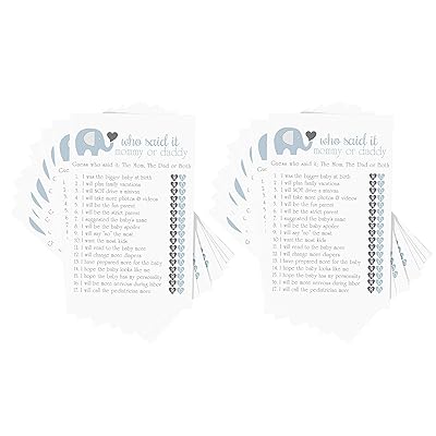 Buy Elephant Mommy Or Daddy Game Pack 25 Boys Baby Shower Games Guess Who Knows Parents Best Activity Royal Jungle Animal Party Supplies Blue And Grey Printed 5 X 7 Buy Elephant Mommy Or Daddy Game Pack 25 Boys Baby Shower Games Guess Who Knows Parents Best Activity Royal Jungle Animal Party Supplies Blue And Grey Printed 5 X 7