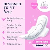 Lil-Lets Teens Long Pads with Wings 12 Count Unscented Medium Flow view 2