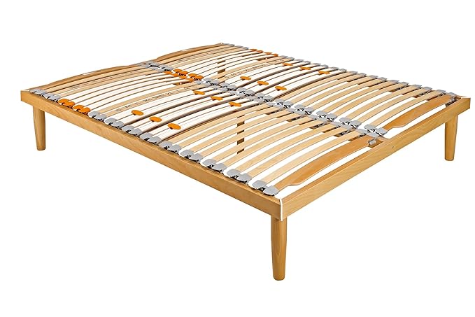 title=Goldflex- Rete Mod. Dafne, Ortopedica MATRIMONIALE con Doghe in Legno Fissa