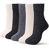 5 Pairs Fuzzy Soft Cozy Comfortable Socks for Women, Casual Sleep Comfy Socks, Perfect Warm Winter Gifts for Women