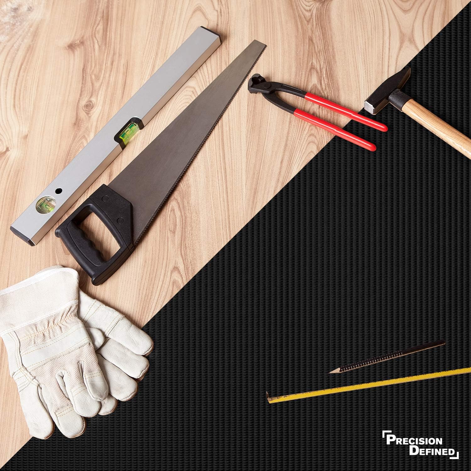 Precision Defined Professional Grade Tool Box Liner, 16" x 16 ft, Black | Non-Slip Thick Cabinet Shelf Liner: Home Improvement