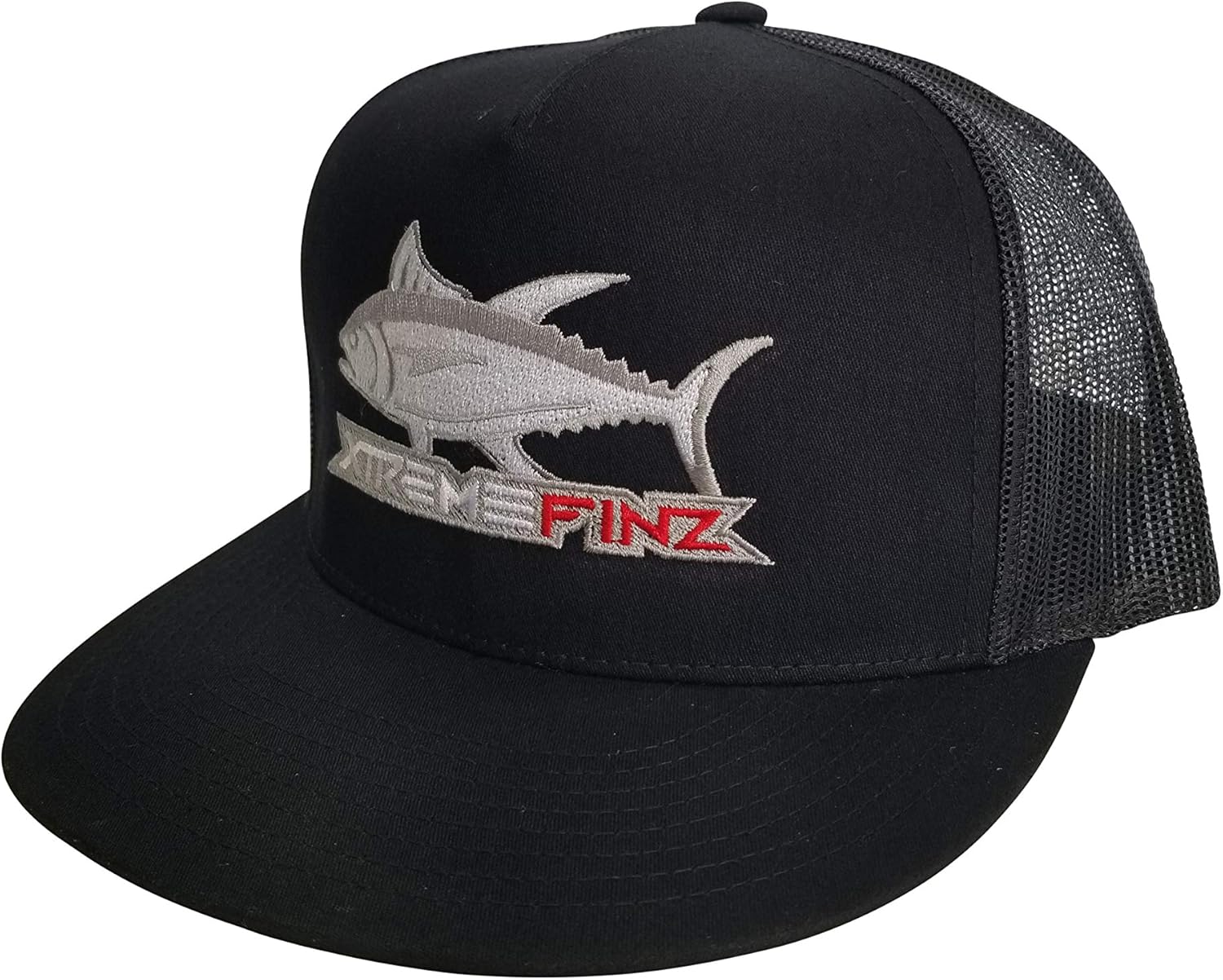 Yellowfin Tuna Fishing Hat Trucker Mesh Snapback Black